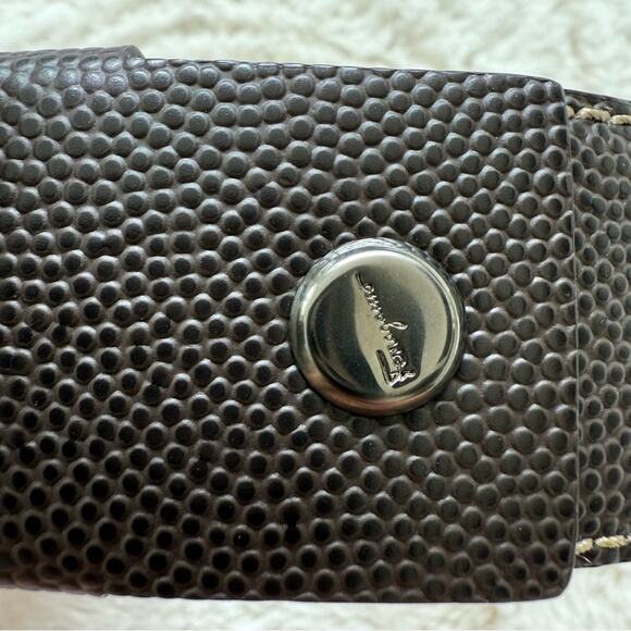 Salvatore Ferragamo stingray genuine leather belt size 67 Authentic Retail 950 - Picture 4 of 12